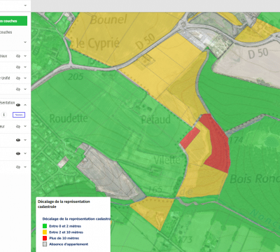 représentation cadastrale décalage geofoncier