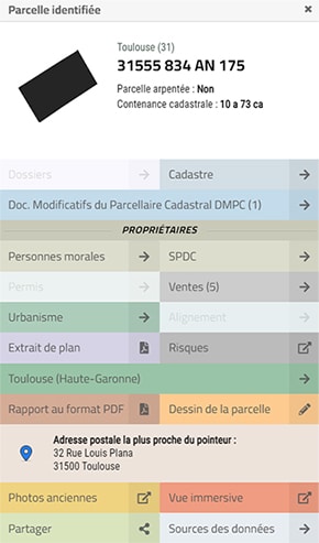 Fiche parcelle cadastrale : information foncière complète