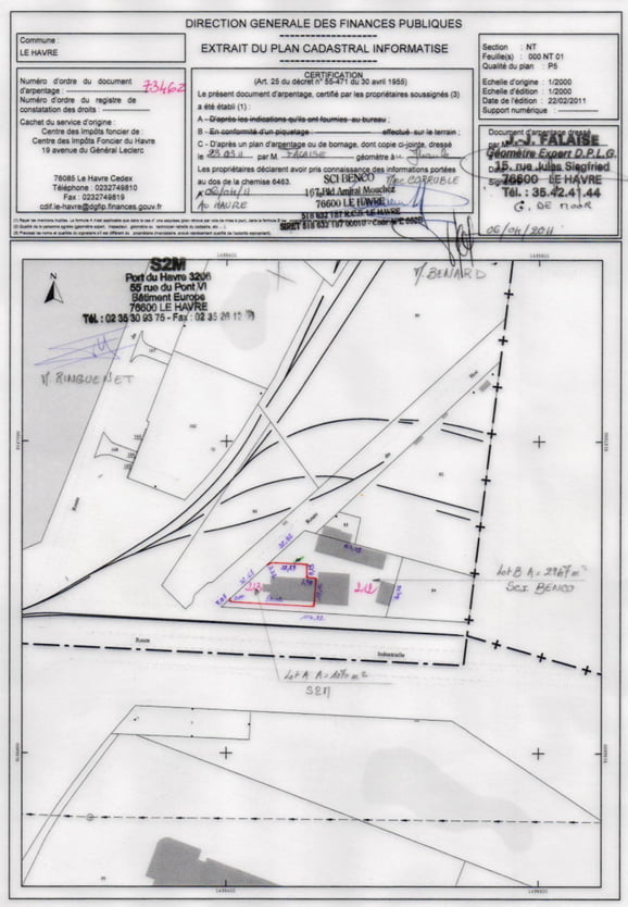 plan de bornage et document d'arpentage