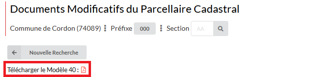 Procédure d’accès au modèle 40 étape 4